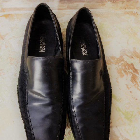 Kenneth Cole Reaction Black Loafers Leather/Canvas size 11 - Picture 7 of 12